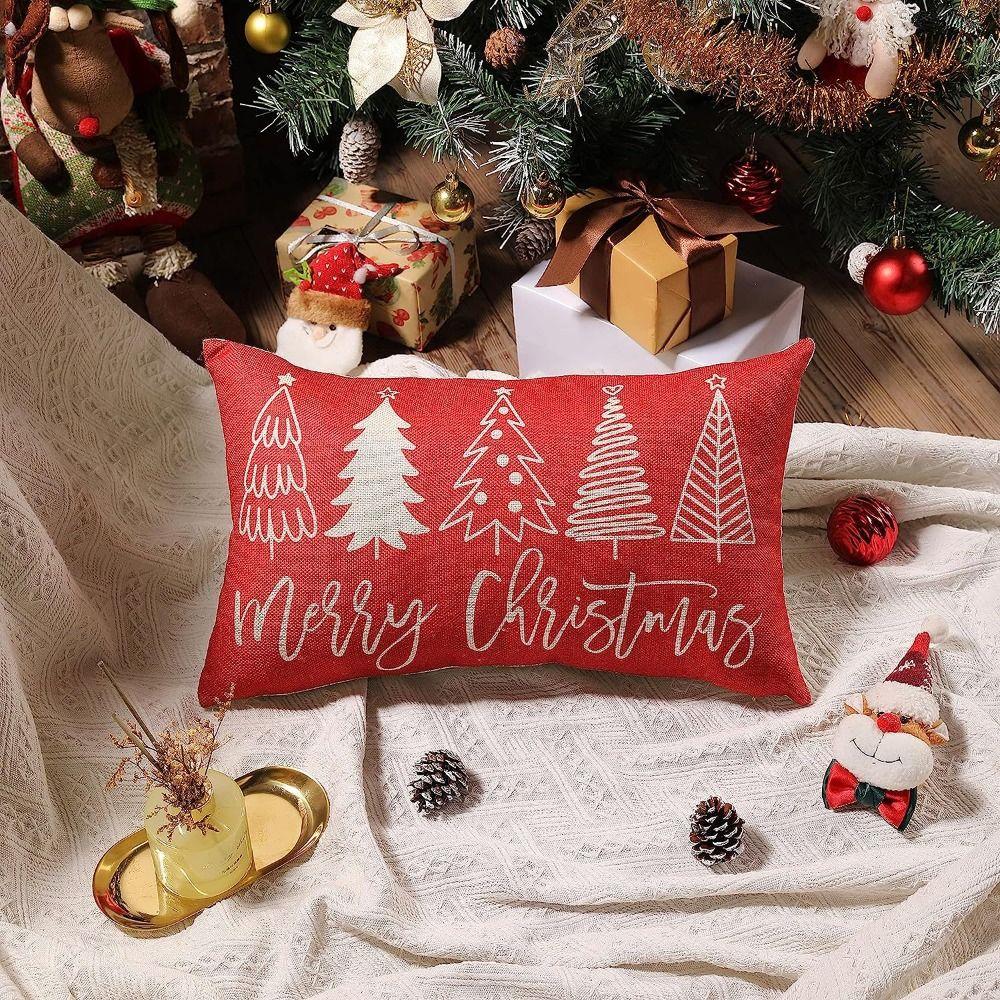 

1/2pcs 12*20 Inch Decorative Throw Pillow Cover Red Home Decor Pillow Case Living Room