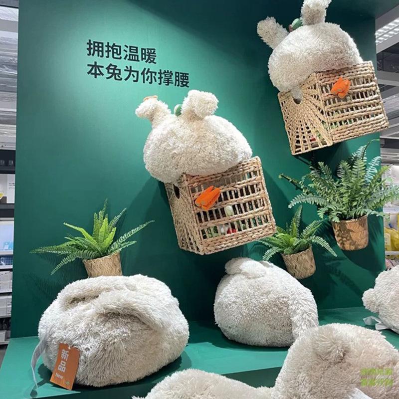 Creative Lovely Lazy Rabbit Animal Throw Pillow Cushion Cushion Soft Stuffed Bunny Plush Toy Pillow Girl Sleeping Hug Lazy Gifts