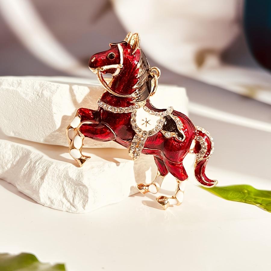 Lucky Horse Keychain Metal Alloy Key Ring Red Car Key Bag Pendant Chinese Zodiac Horse Gift Ideal for Birthday Valentine‘s Day