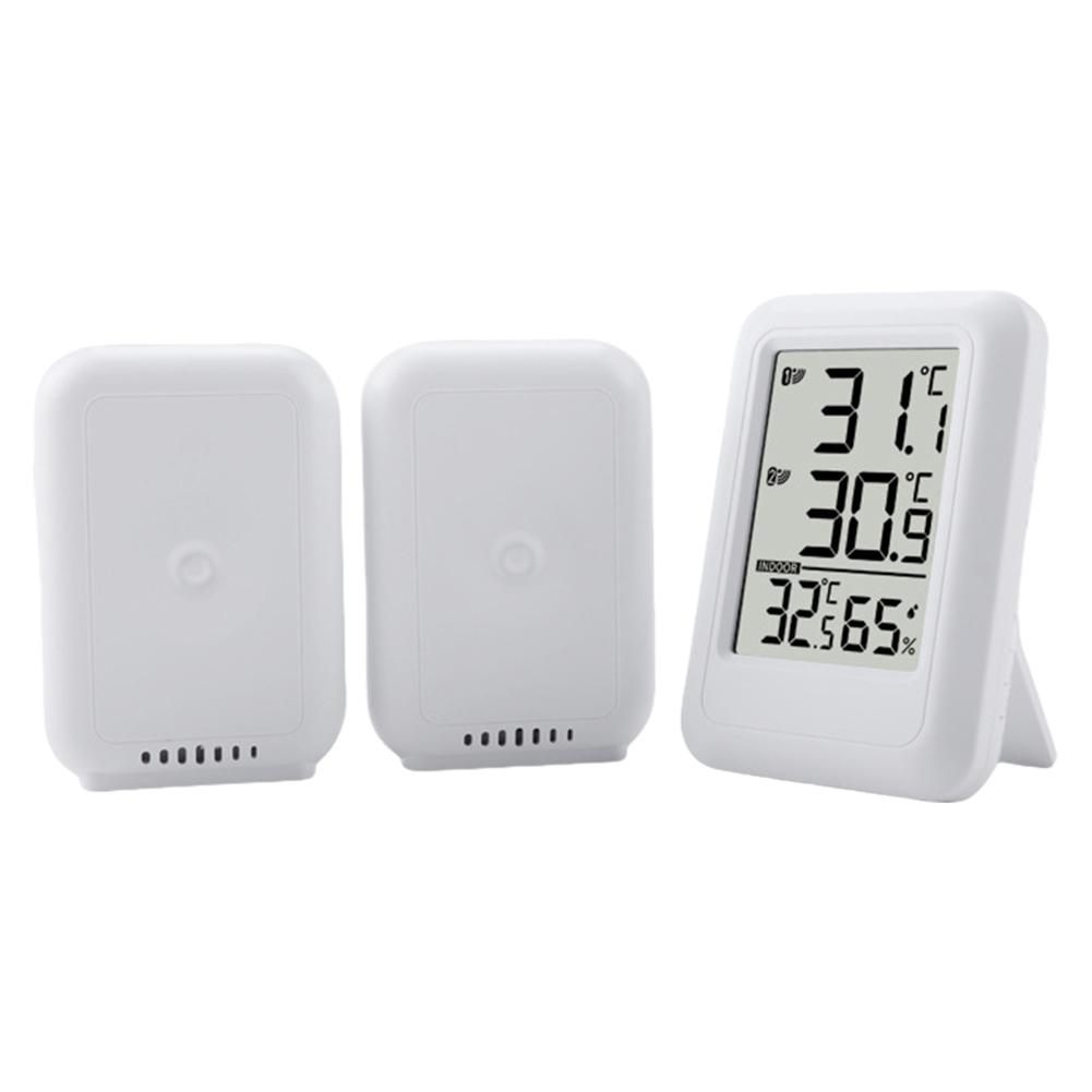 Wireless Weather Station Digital Thermometer Hygrometer Foladable Stand Inside Outside Thermometer 100m Range for Desktop