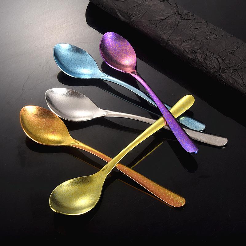 Ice Flower Crystal Heart-shaped Long Handled Stirring Coffee Spoon