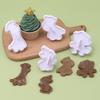4 Pcs/Set Animal Plastic Biscuit Mold Diy Kitchen Cake Decorating Tools Cookie Cutter Stamp Fondant Embosser Die