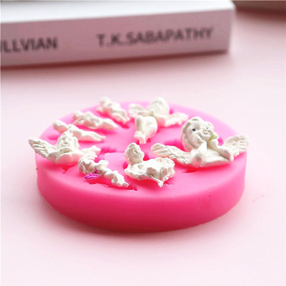 Silicone World DIY Angel Baby Wings Silicone Fondant Mold Flip Sugar Cake Molds Baking Decorating Tools Chocolate Gypsum Mold