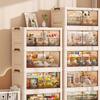 Large Capacity Folding Storage Box With Lid Wheels Stackable Bedroom Sorting Organizer Closet Cabinets Household Sundries Bins