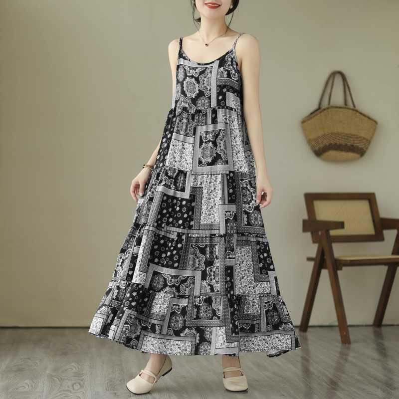 Printed Camisole Long Dress for Women