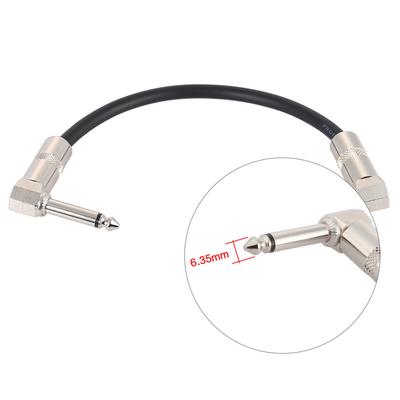 AC 10 15cm   0.5 Feet Guitar Patch Effect Pedal Instrument Cable Cord 1 4 Inch 6.35mm Silver Right Angle Plug PVC