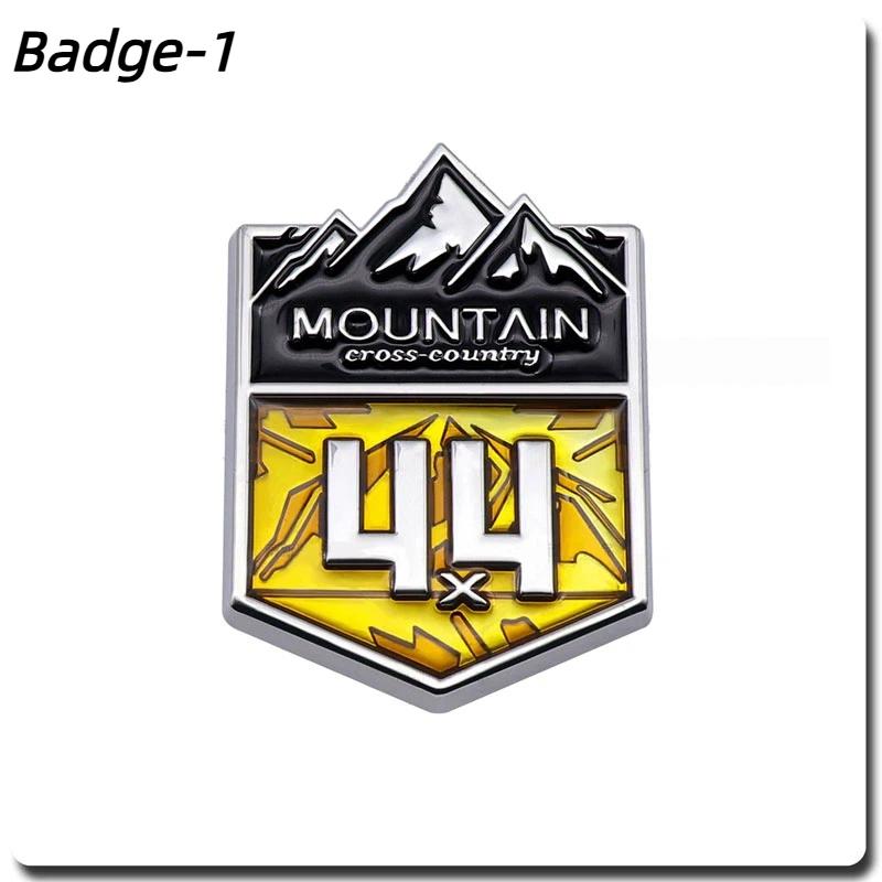 3D Metal 4X4 Mountain Cross Country Badge Auto 4WD Emblem Car Stickers Styling Decals Accessories