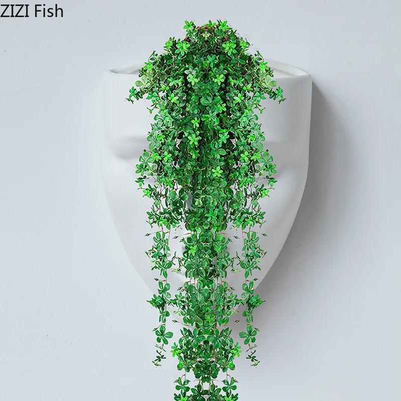 Silent Human Face Ceramic Vase Creative Wall-mounted Vase Table Decoration Plant Pots Flower Arrangement Room Aesthetic Decor