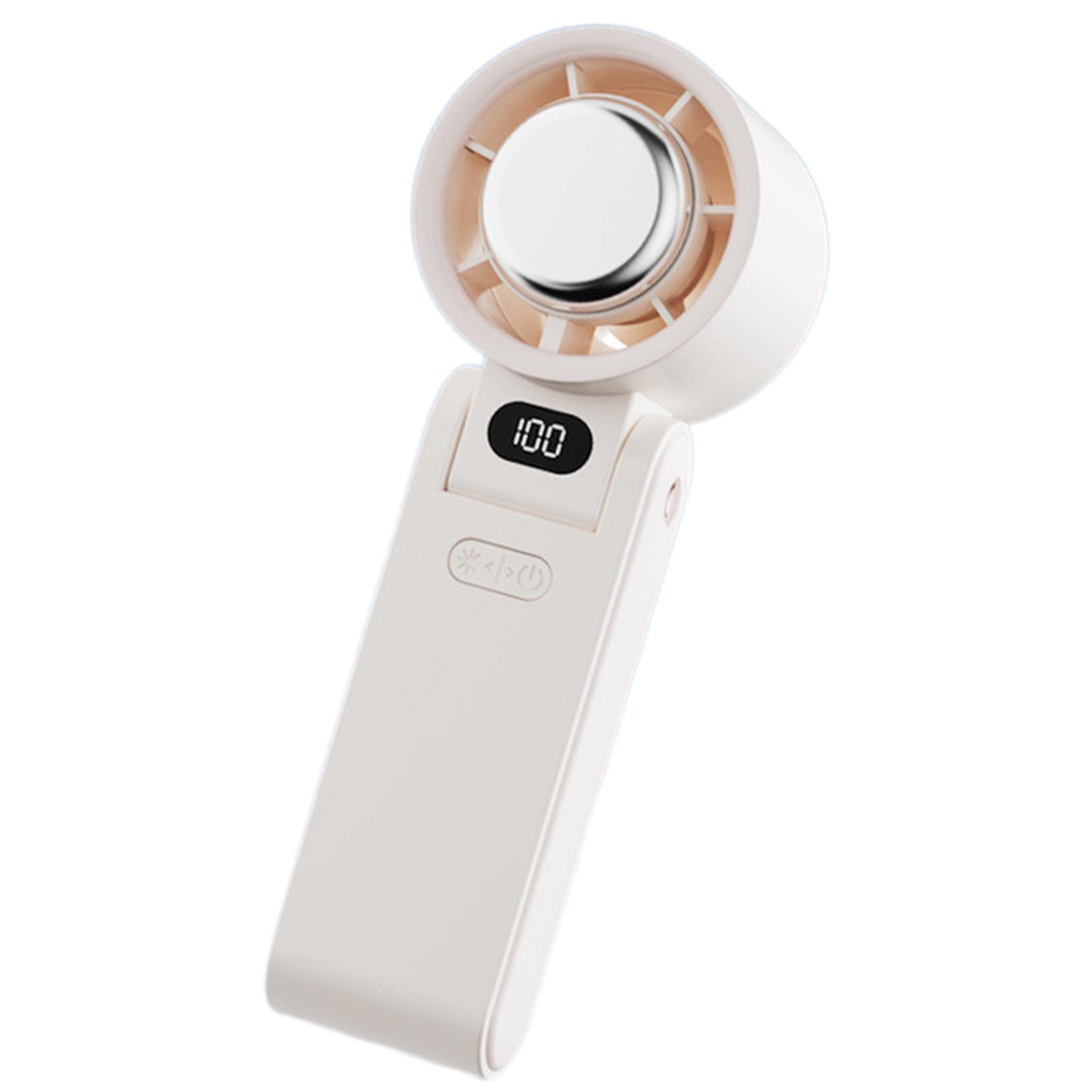 

Уличный складной ручной вентилятор мини-охлаждающий перезаряжаемый 3600 мАч 100 скоростей свободное управление высокоскоростной турбо-вентилятор экран дисплея белый