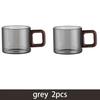 2/4/6pcs Heat-resistant Glass Tea Cup With Walnut Handle 120ml Mini Espresso Cup Set Ground Coffee Mug Glasses Brewing Teaware
