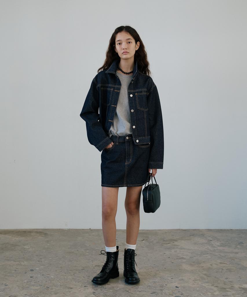 Yulago Raw Denim Mini Skirt