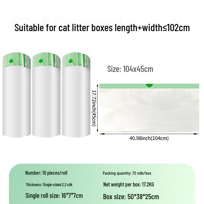 Katzenstreubeutel mit Kordelzug: Dicke, große und leicht zu reinigende Kotbeutel mit Schaufel für Katzentoiletten