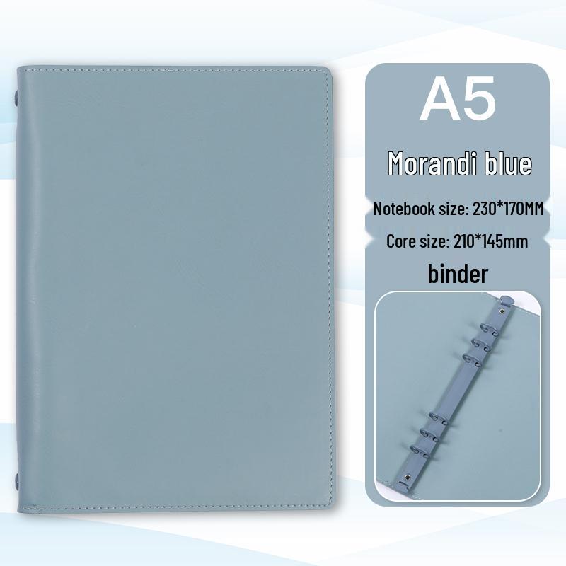 Soft Leather Loose-Leaf Binder Folder - 4-Hole A4, 9-Hole B5, Detachable, High-Quality, Individually Sold