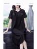 Fashion Casual Hooded Sweatshirt Dress, Plus Size, Embroidered, Slimming, Long Length Women's Clothing, 2025 Collection