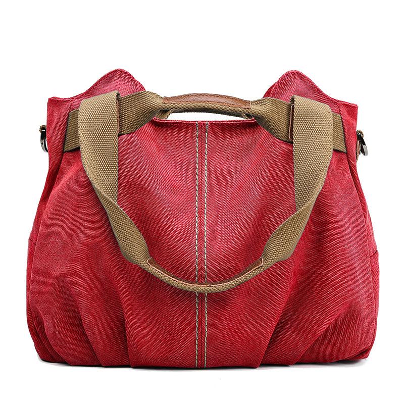 Sac bandoulière et sac à main décontracté en toile style coréen rétro 2026 pour femmes