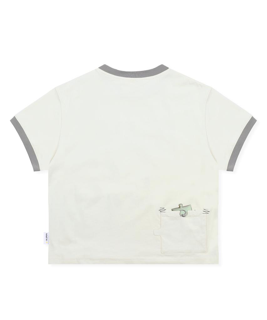 RuNaKi'Hu' Wxt103 Saigono Peace Ringer T-Shirt (Cream Beige)