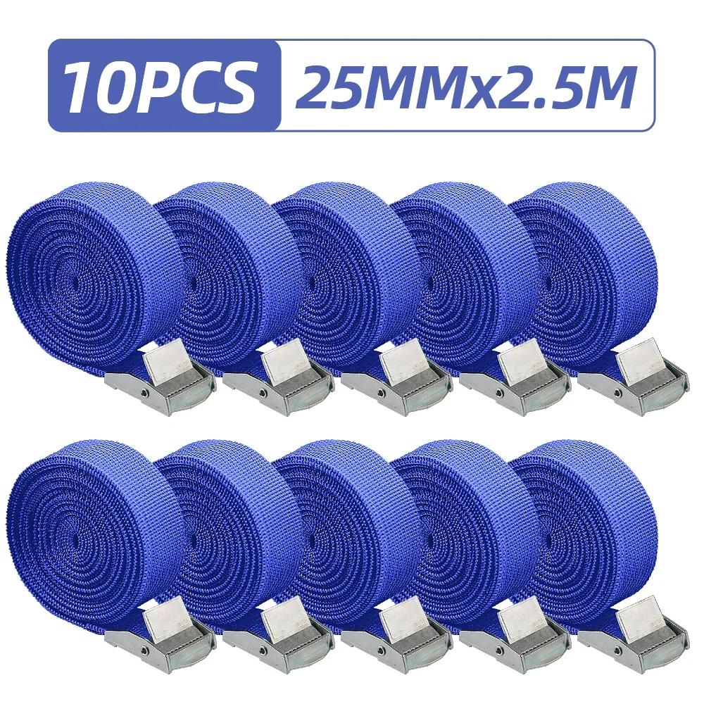 

10 peças de tiras de amarração reutilizáveis com fivelas (liga antiferrugem) fivela de câmera ajustável, cinta de amarração синий