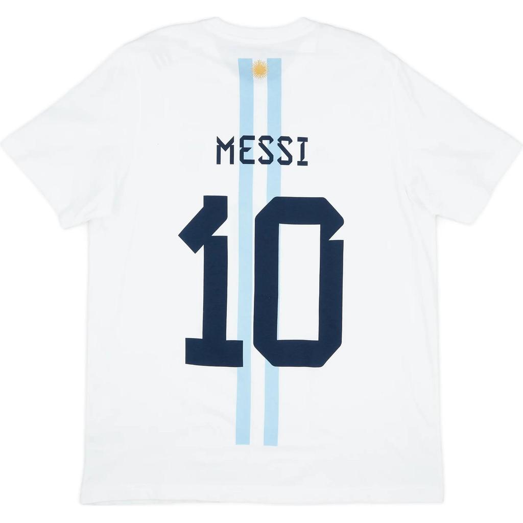 Adidas Argentina Messi 10 Outdoor Casual Sports Crew Neck Short Sleeve T-Shirt Men Tops White IM7654