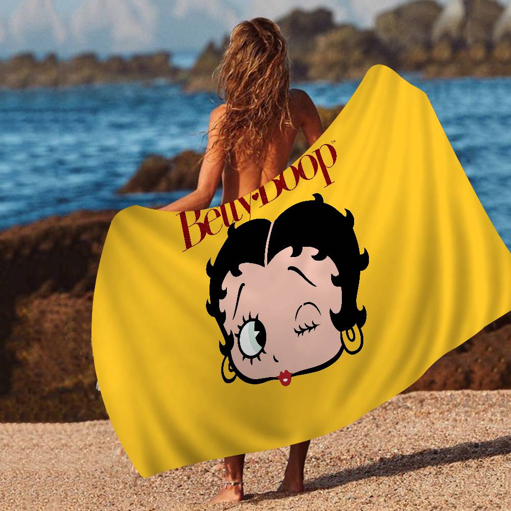 Cute B-BettyS Boop Microfiber Blanket Quick Drying Beach Towels Oversized Printing Super Absorbent Pool Towel Blanket