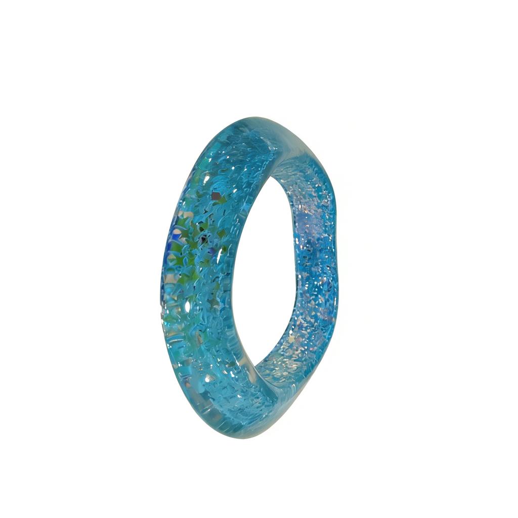 Fashionable Wide Bracelet With Irregular Design Sparkling Star Pattern Resin Bangle Stylish Womens Jewelry