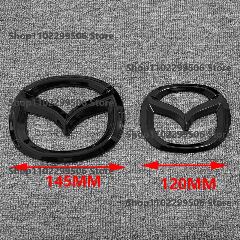 Car Front Grille Badge Trunk Emblem For NEW Mazda 3 Axela 2014 15 16 17-2025 black Carbon fiber Head Rear Body Decal Accessories k1