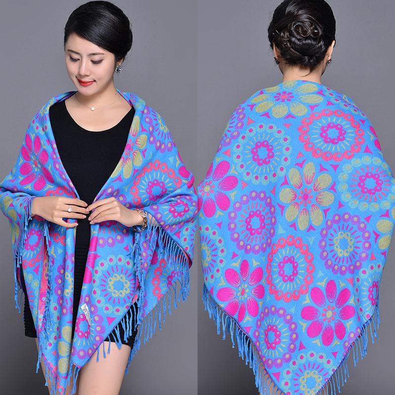 

140 * 140 см осень и зима новый женский однотонный универсальный простой кисточкой мохеровый шарф теплый шарф атмосфера шаль 140-*140cm