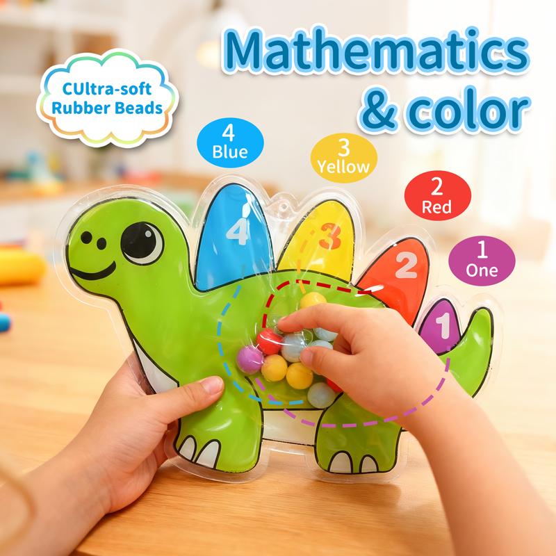 Montessori Color Sorting Maze Beads Squishy Toy Food Grade Silicone Fidget Decompression Game Kids Sensory Fine Motor Skills Toy