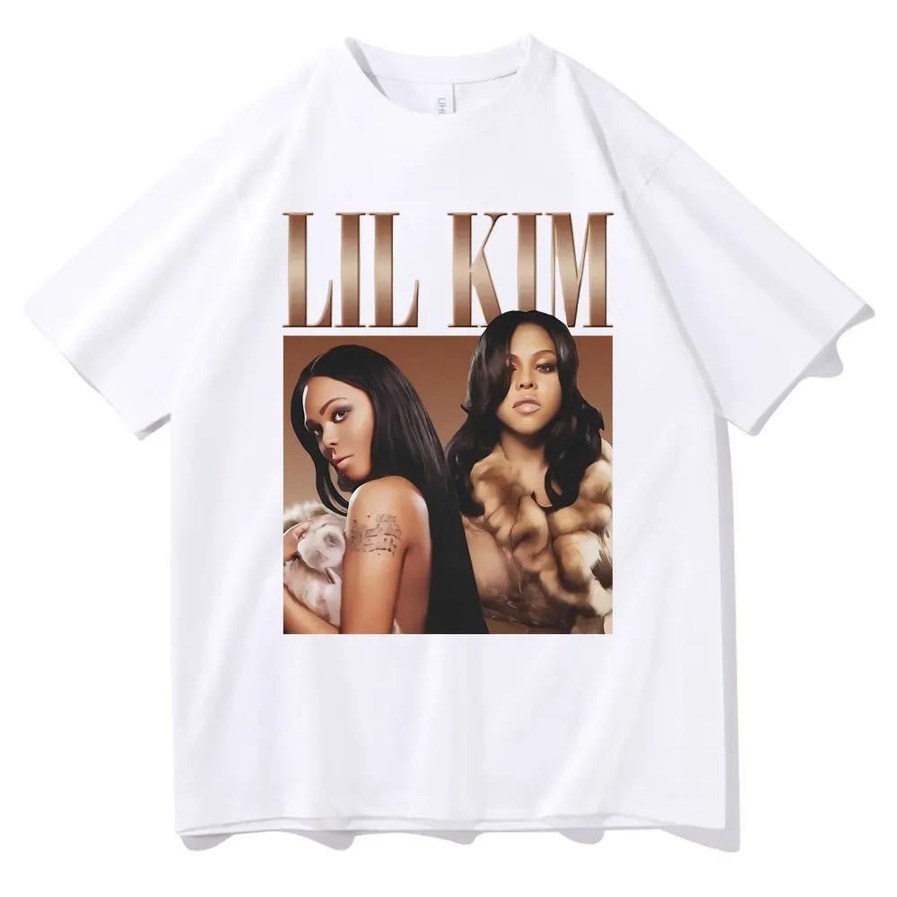 

Unisex Casual Tops Short Sleeve Rapper Lil Kim Graphic Print Tshirt Unisex Women Hip Hop Oversized T-shirts Male Vintage T Shirt 4XL
