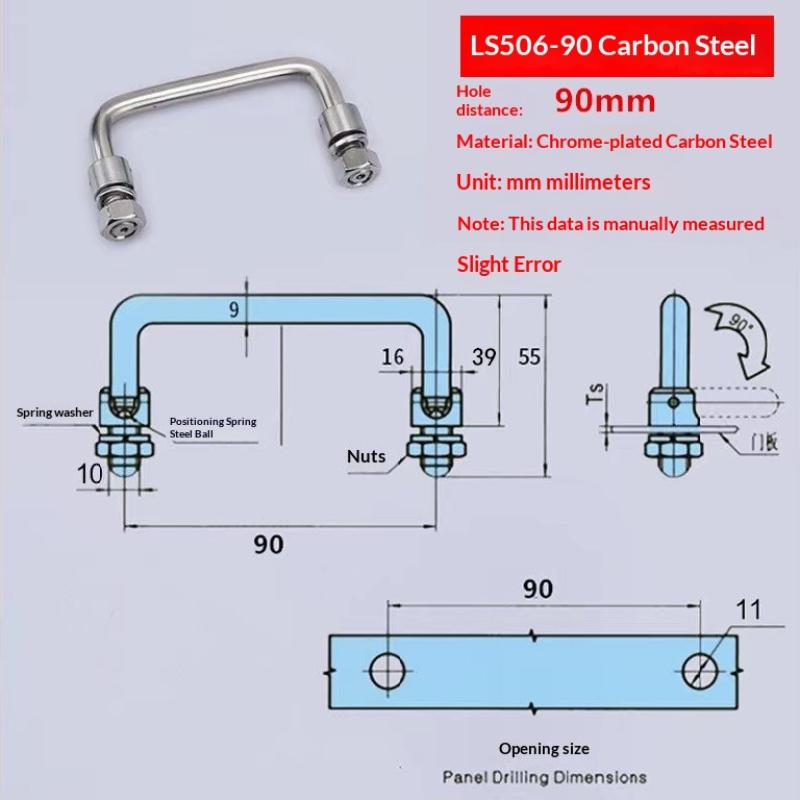 Carbon Steel Metal Drawer Handle Foldable U-Shaped Door Pull Water Proof for Outdoor Patio Cabinet Garden Shed Doorway