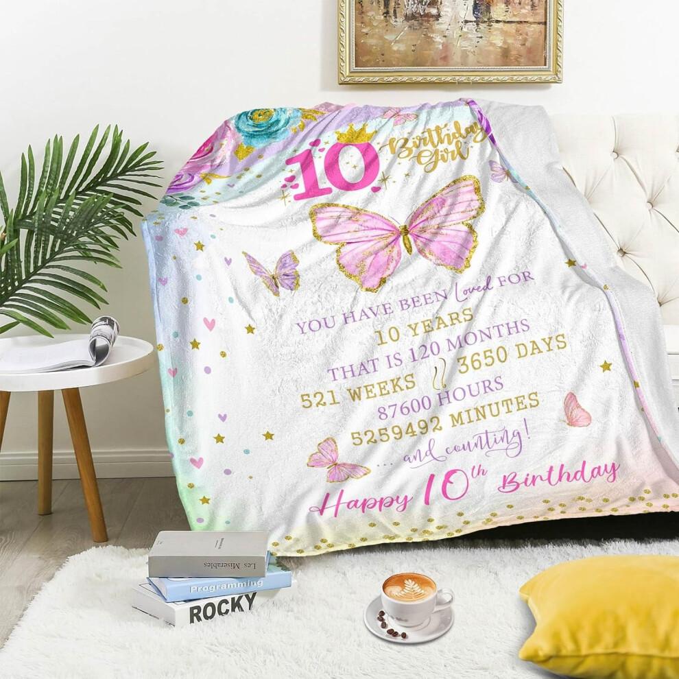 10th Birthday Gifts for Girls Age 10 – Cool Presents, Decor & Throw Blanket (60x80") – Compatible with Kids' Parties