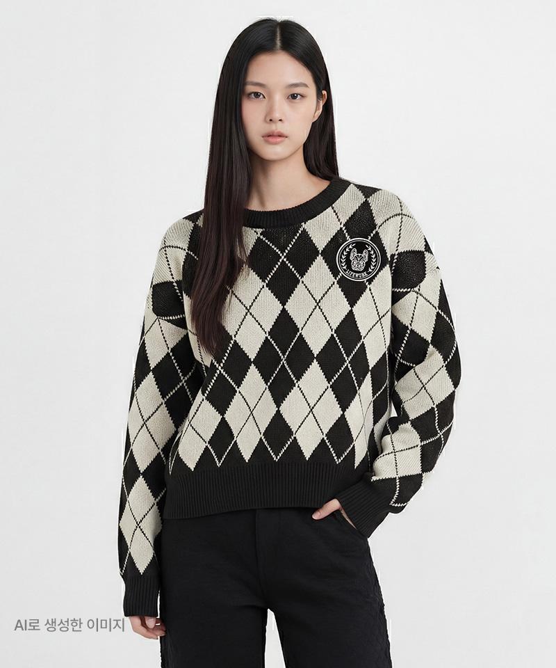 LIFEWORK Women'S) Stitch Argyle Short Knit