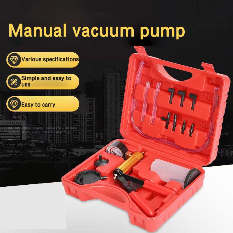 2 In 1 Manual Vacuum Pressure Pump Brake Fluid Drain Kit Vacuum Pistol Pump Tester Kit Portable Durable Vacuum Gauge