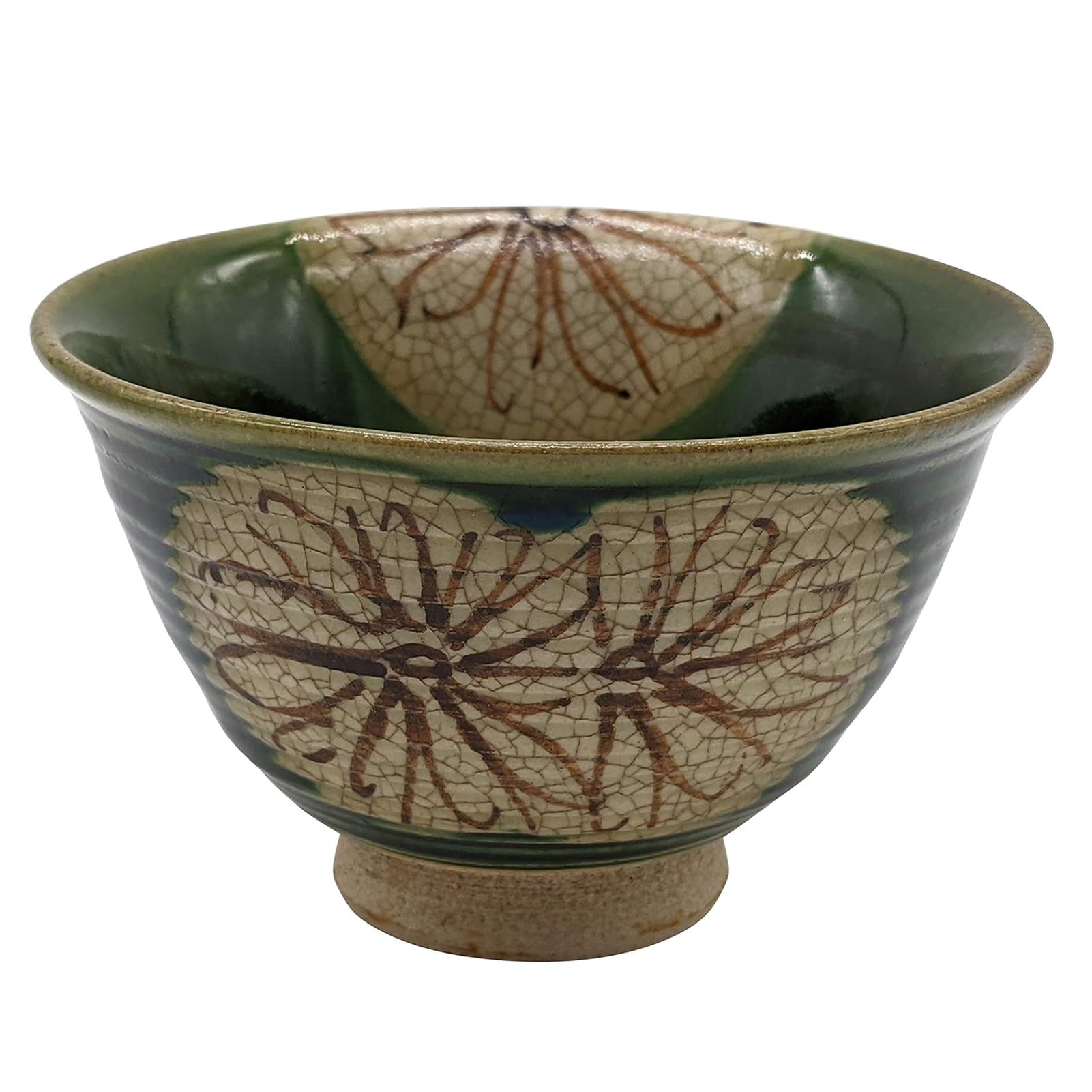 

Utsuwa Roan Seto Ware Rokubei Oribe Chrysanthemum Made in Teacup, 10cm, Style, Pattern, Japan, 007-0026