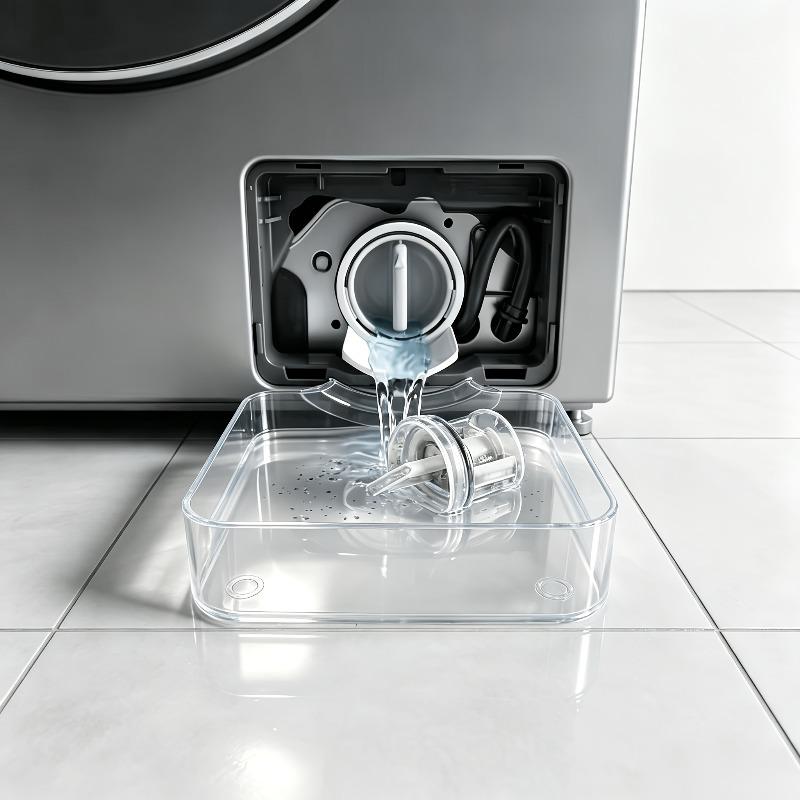 Washing Machine Drain Pan Funnel Tray, Leak Proof Drip Tray for Floor Protection, Heavy Duty Plastic Drainage System for Laundry