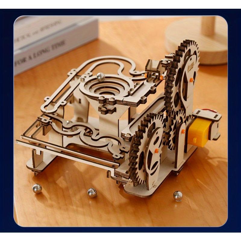 1 Set Wooden Puzzle Brain Teaser Model Kit with Interlocking Gears