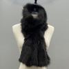 Women Winter Sable Scarf Knitted Natural Fur Shawls Fluffly Female Warm Scarves 78x25cm