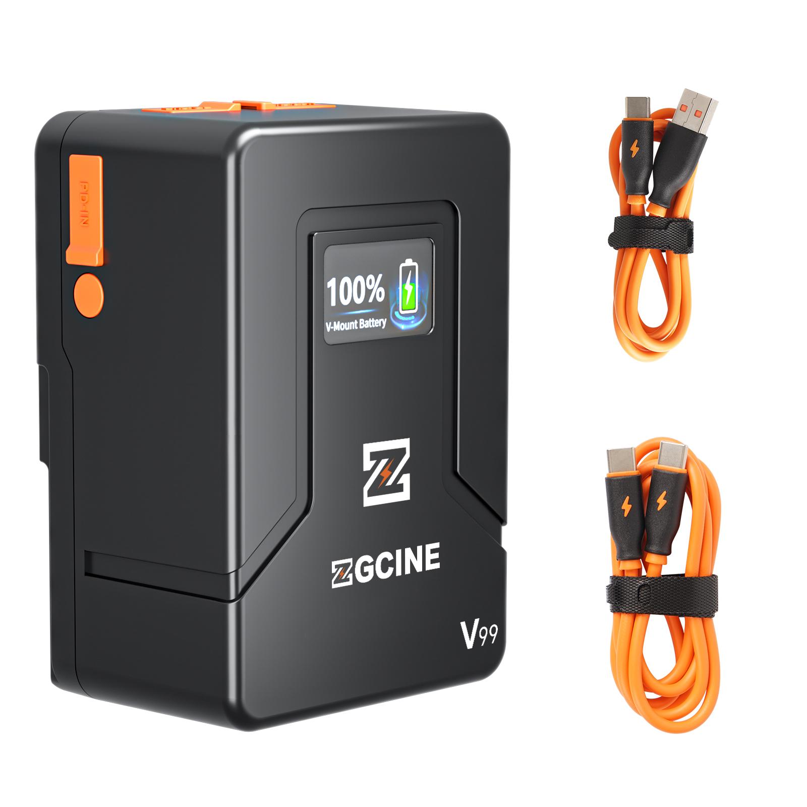 

ZGCINE ZG-V99 Портативный аккумулятор V-Lock 6800 мАч 14,8 В 99 Втч Аккумулятор большой емкости с V-образным креплением и D-Tap/ ZG-V99