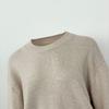 OFTBUY Winter Women Sweater Knitted Real Fox Fur Cuff Round Neck Loose Knit Mid-length Woolen Blends