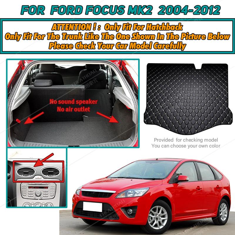 Car Trunk Mat For Ford Focus MK2 2004 2005 2006 2007 2008 2009 2010 2011 2012 Cargo Liner Carpet Interior Accessories