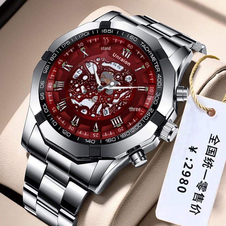 Men's Skeleton Calendar Watch - Waterproof, Luminous, Non-Mechanical, Automatic Movement