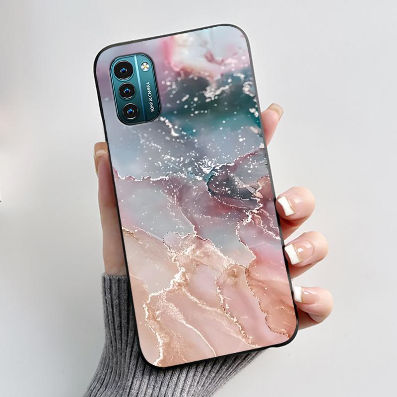 For Nokia G21 G11 Plus Case Cute Love Rabbit Cartoon Black TPU Silicone Soft Cover For NokiaG21 G 11 G11Plus Bumper Phone Case