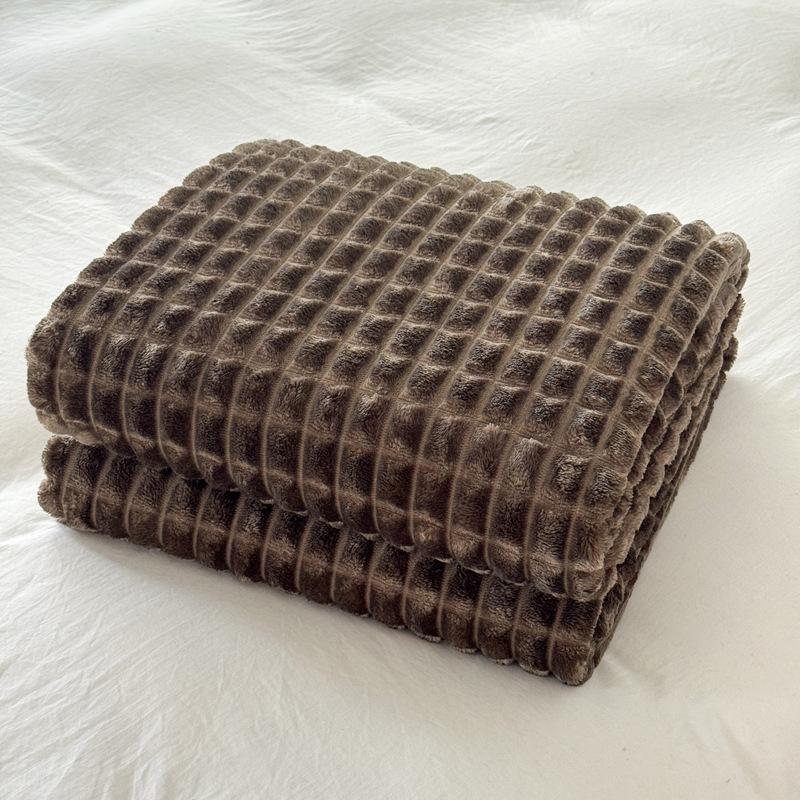 Dicke Plüschdecke aus Imitatkaninchenfell mit breitem Rippmuster für die Mittagspause oder zur Verwendung bei Klimaanlagen