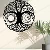 Wrought Iron Tree of Life Wall Art Decor, Round Metal Sculpture for Home Living Room, Unique Gift for Her