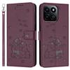 For Honor X7c 4G/Play 60 Plus 5G/200 Smart 5G/Play 9T Case with Strap Cats Imprint Leather Wallet Phone Cover