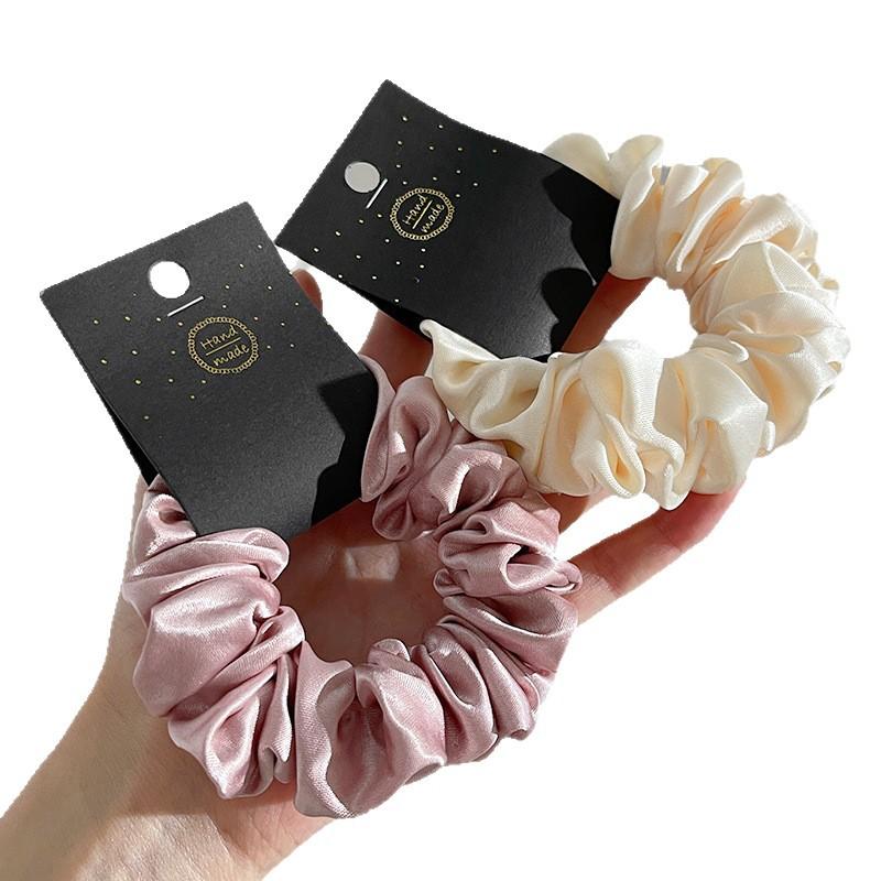 2026 Essigsäure Streamer Satin Dickdarm Haargummi Französisch High-End Elastisches Pferdeschwanz Kopfseil Mode Kopfbedeckung Haarschmuck