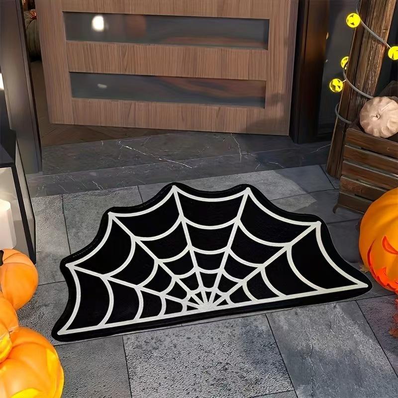 Spider Web Carpet Easy To Clean Gothic Halloween Home Decor Suitable For Bedrooms, Living Rooms, Bathrooms, Etc.