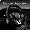 Suede Wrap Self-Adhesive Black Suede Car Interior Wrap 17In X 70In Microfiber Felt Fabric For Dash Headliner Console – Stretchable, Heat-Resistant
