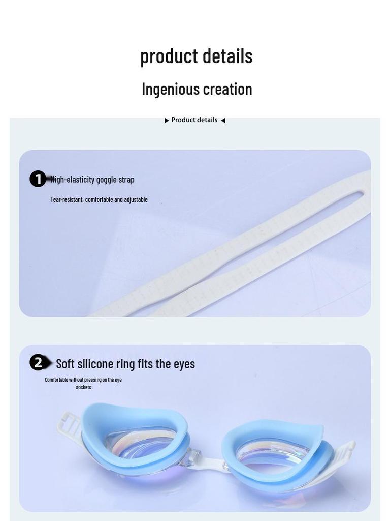 High-Definition Silicone Swimming Goggles for Adults - Waterproof, Professional Outdoor Eye Protection Swim Gear for Men and Women