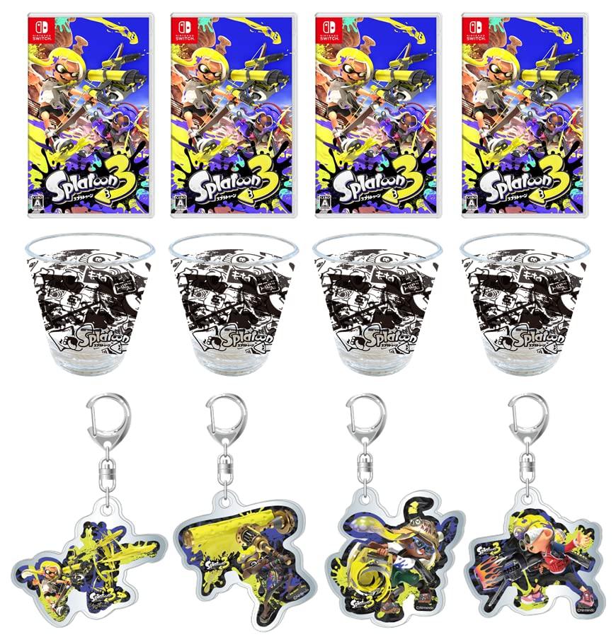 

in original shipping Splatoon 3 Nawabari Battle Set for Everyone acrylic tumblers 4 Nawabari Battle acrylic keychains [Delivered box] -Switch (4 &