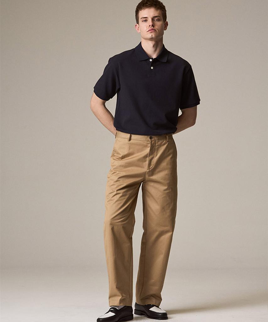Laijeuaenbillou [Authentic] Authentic Supima 302St Wide Straight Chino Pants Olive